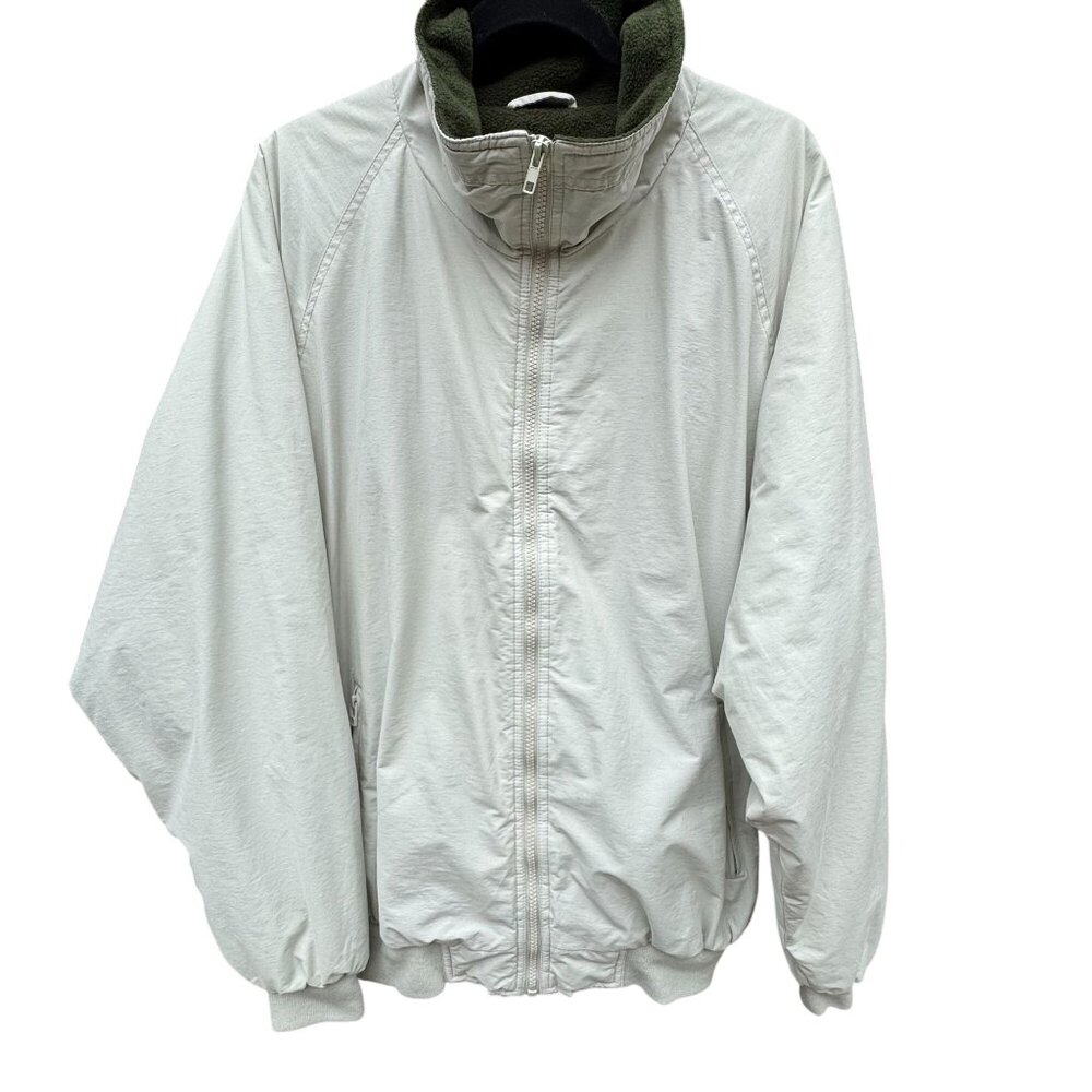 Black Canyon Vintage Fleece Lined Bomber Jacket Off White Large‎ Raglan Zip Up